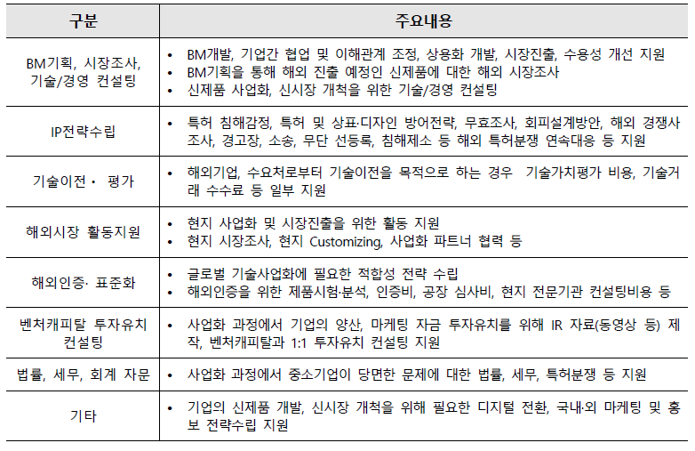 비즈니스 엑셀러레이터 주요 수행 내용