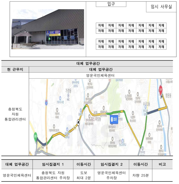 충청북도 대체 업무공간