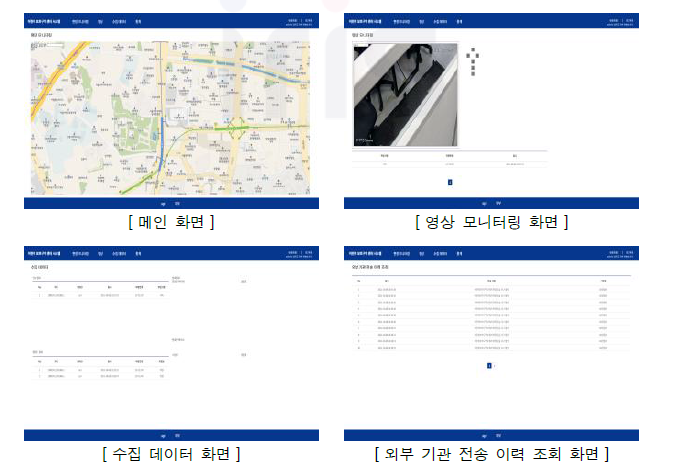 센터시스템 S/W 프로토타입 개발 화면