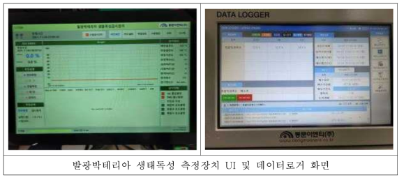 발광박테리아 생태독성측정장치 전면 화면 구성 시제품 전경