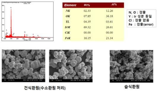 수소환원 처리 시료 SEM/EDS 분석 결과