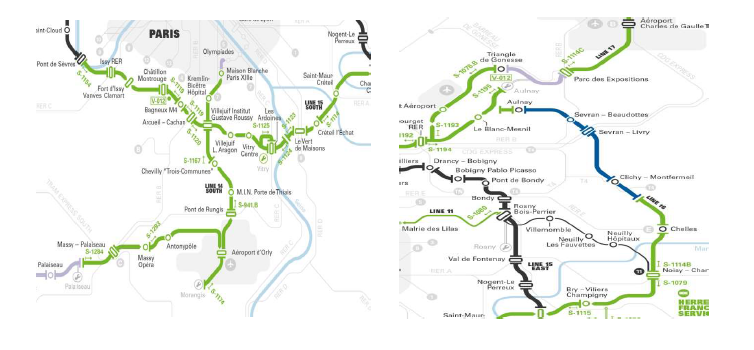 Grand-Paris Map (左) Line 14, Line 15 / (宇) Line 11, Line 16, Line 17 (출처 : Herrenknecht 사 공식 홈페이지)