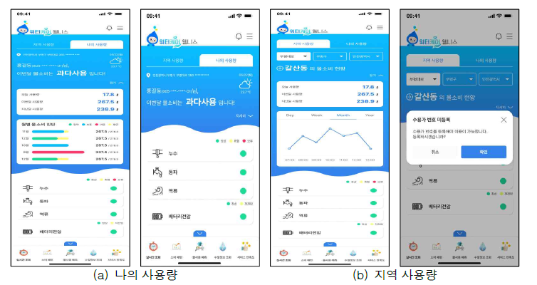 스마트 건강관리 서비스(v2.0) 메인 화면 디자인