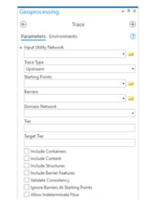 Utility Network의 Trace분석 창