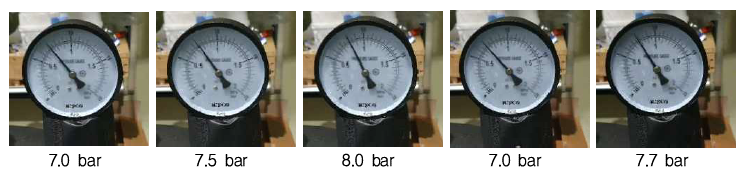 감압밸브 전단 압력 변화(밸브 제어로직 적용)