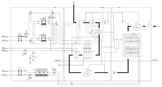 수열원 활용 공기조화 시스템 직접외기 프리쿨링 모드 P&ID