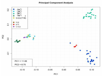 시험농장 사육 염소 대상 PCA 분석 결과