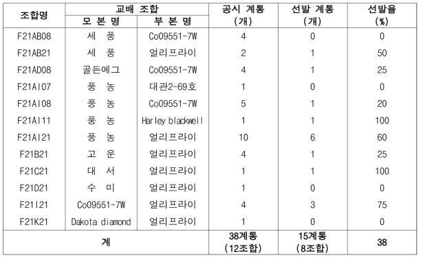 2023년 가공용 냉동감자 대체 실생 3세대 진전 및 우수계통 선발(장휴면)