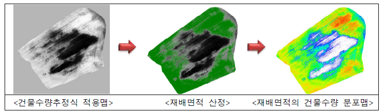 Process of deriving the dry matter yield distribution map