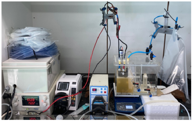 Lab scale 연속식 ECO 반응조와 발생 가스 포집 실험 대상 수: K시 매립장 침출수 최종 처리수