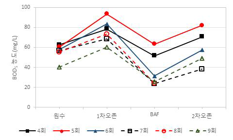 2차년 4-9회차 현장운영 BOD농도 그래프