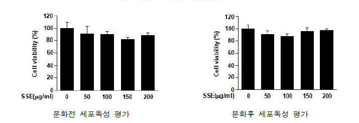 70% 에탄올 추출물의 세포독성 평가