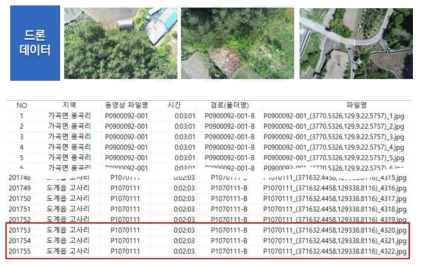 드론 촬영 1차 데이터 품질 검수