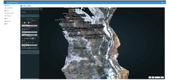 Atlas 3D 상에 표시된 재선충 위치