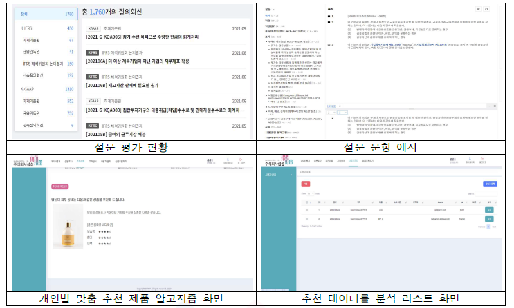 개인별 맞춤형 화장품 웹시스템.