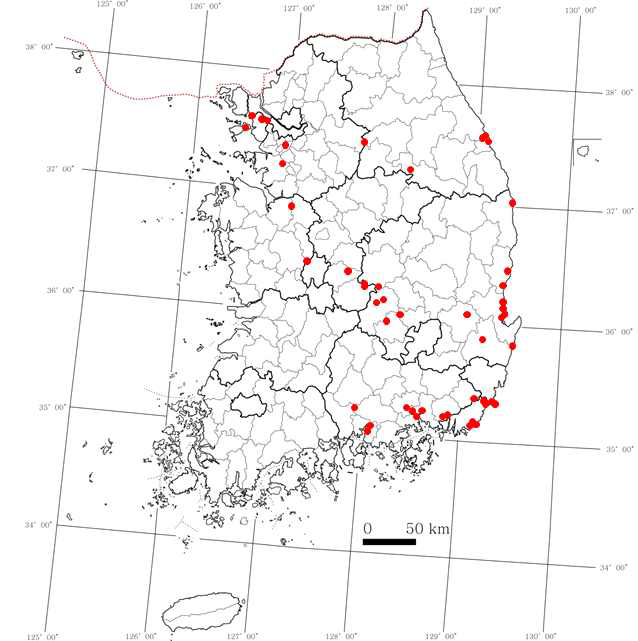 ~2017년 소나무허리노린재 분포 정보