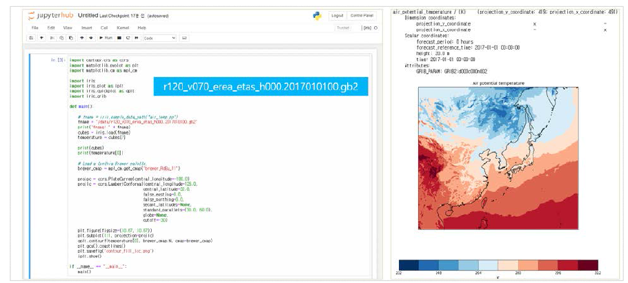 Jupyter Hub 환경에서 모델 결과 분석 예시