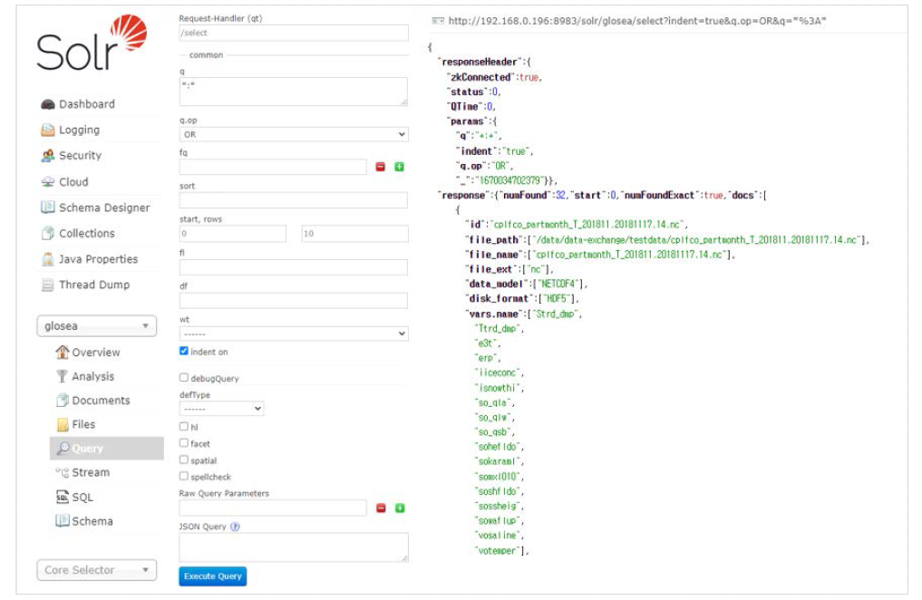 Solr Admin Console