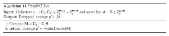 FrodoPKE Dec 알고리즘 [ABD+19]