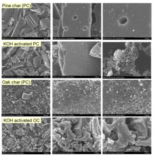 SEM images of adsorbents (다음 페이지로 연결됨)