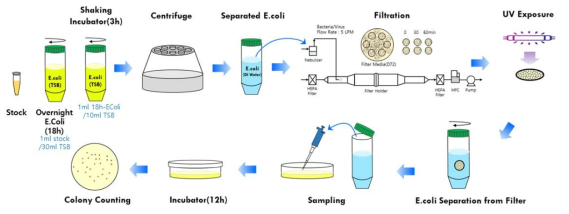 대장균을 활용한 여과재 항균성능 평가 절차
